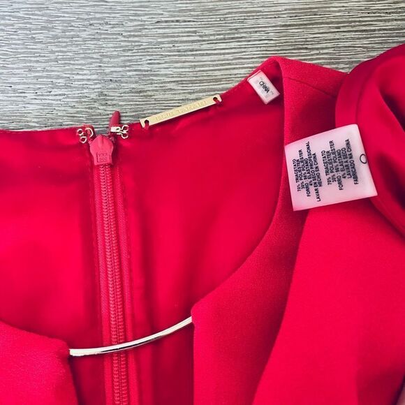 Elie Tahari Red Off the Shoulder Formal Cocktail Party Dress 0 - Picture 5 of 8